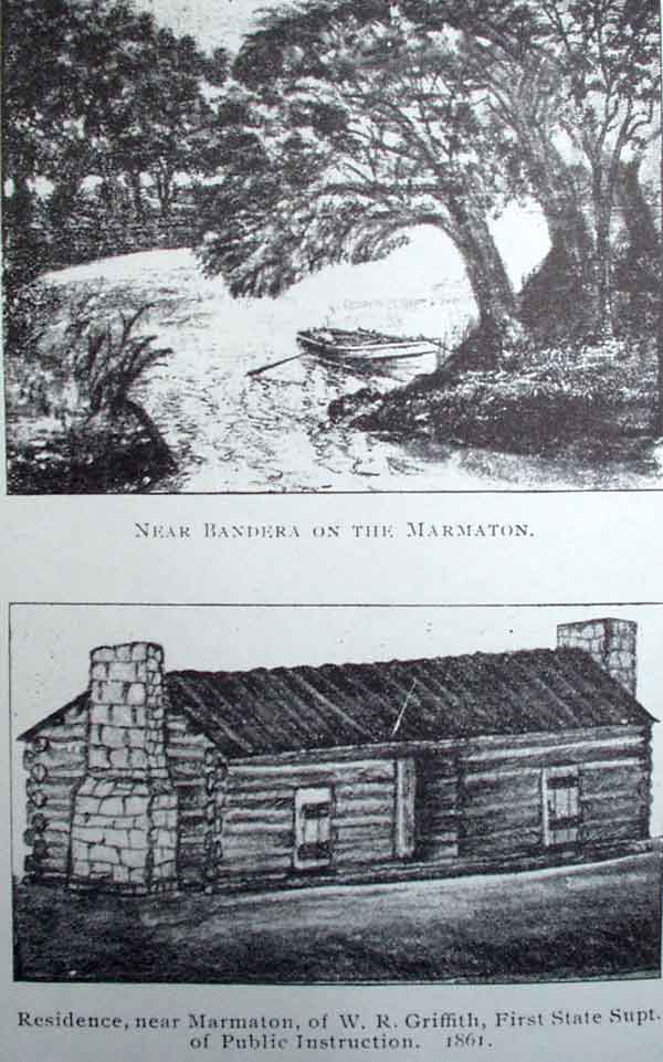 Near Bandera on the Marmaton/Residence, near Marmaton, or W. R. Griffith, First State Supt. of Public Instruction. 1861.