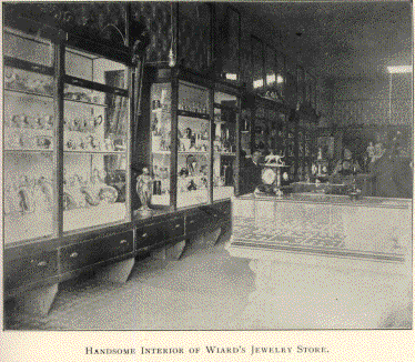 Interior of Wiard's Jewelry Store.