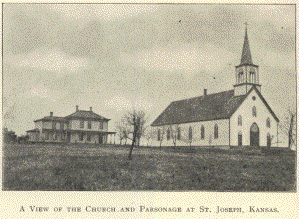 View of church and parsonage.