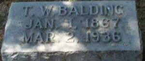 Thurman W. Balding of Sun City, Kansas, also known as Tull Balding, Skeeter Balding and Skeeter Baldwin. 