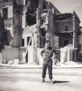 Corporal Max McLain at the scene of a WWII battle.

Photo courtesy of Brenda McLain