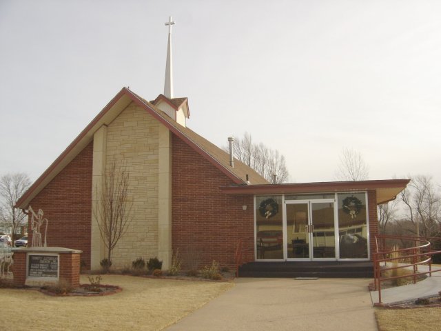 Lutheran Church, Medicine Lodge, Kansas, south of Medicine Lodge High School, looking East.

Photo by Nathan Lee.