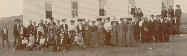 Congregation, Sun City Baptist Church, Barber County, Kansas.  From Elloise Leffler's photo collection, courtesy of Kim Fowles.

CLICK HERE to view larger image.