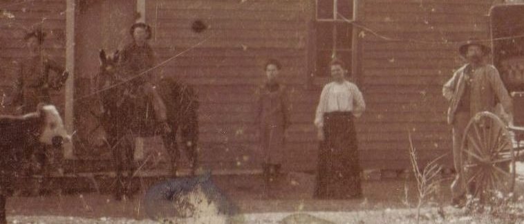 Frank and Hattie Hoagland with their children at their place west of Sun City.

The house WAS the Bank of Sun City building before the building was moved to the farm.

Photo from the collection of Kim (Hoagland) Fowles.