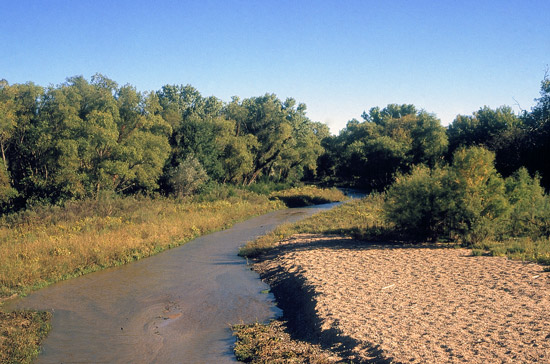 Medicine Lodge River, Spring 1983, Barber County, Kansas

Photo by John Charlton, courtesy of the Kansas Geological Society.