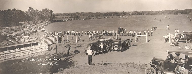 McLain's Annual Roundup, Sun City, Kansas.  Photograph by Murphy.

Photo courtesy of Nathan Lee and William Lee.

CLICK HERE to view a much larger image in a new browser window.