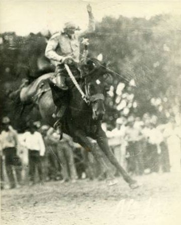 Ted Big Goose at McLain's Roundup.  Photo by Homer Venters, from the collection of Brenda McLain, courtesy of Kim Fowles.