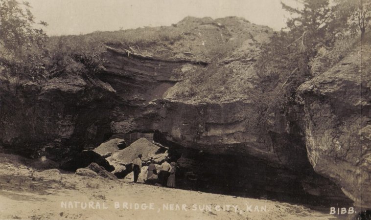 Natural Bridge Near Sun City, Barber County, Kansas.

Photo from the collection of Brenda McLain, courtesy of Kim Fowles.