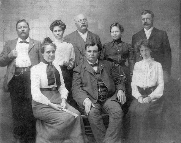 Top Row: Fielding N. Salyer, Katherine Conley Whitaker Salyer, Thomas P. Whitaker, Emily Whitaker Van Trees, Estil Whitaker. 

Bottom row: Evaline Marshall Whitaker, Henry (Harry) Van Trees, Josephine Dorsett Whitaker.

