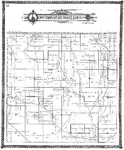 Elm Mills Township 30S. Range XIIW of the 6th P.M., G.A. Ogle Map, Barber County, Kansas.