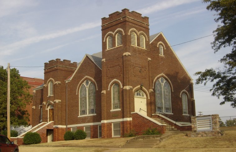 Medicine Lodge Presbyterian Church, Medicine Lodge, Barber County, Kansas.

Photo by Nathan Lee, October 2006.