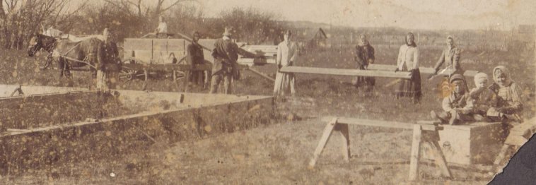 Construction of the Sun City Baptist Church, Barber County, Kansas.  