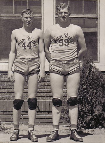 Nate Massey - 44, Mark McLain - 99, Sun City Basketball Team, Sun City, Barber County, Kansas.