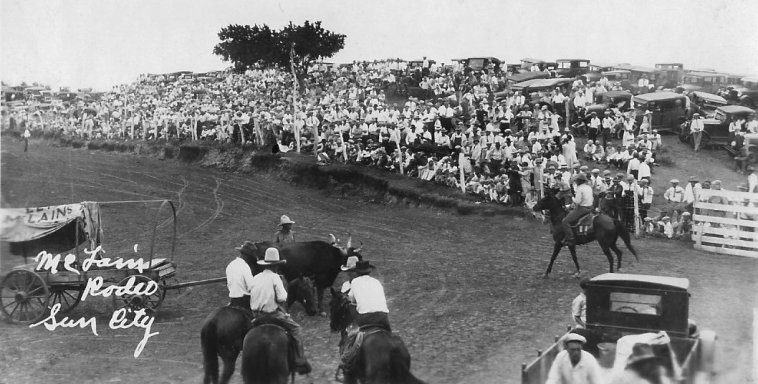 McLain Roundup, Sun City, Barber County, Kansas.   Photo by Homer Venters, courtesy of his great-nephew, Mike Venters. 