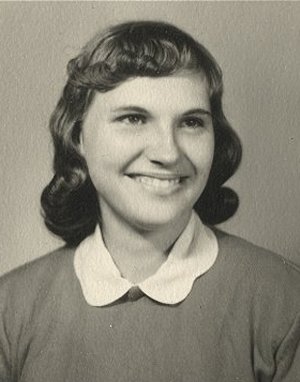 Wanda Leota Norton, Class of 195_ , Protection High School, Comanche County, Kansas. Photo from the collection of Alice (Norton) Bergeman.