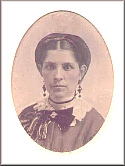 Eunice Trask Bickford, younger sister to Charles D. Bickford. She was born  March 20, 1847 in Algansee Township. Branch County, Michigan, and died  April 27, 1883 in Harper County,  Kansas.  She was married to Edwin S. Fredrick of Algansee Township, Branch County, Michigan. Photo courtesy of David & Mary (Kane) Bickford.