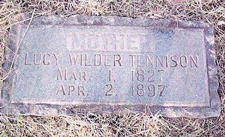 Lucy Wilder Tennison, Gravestone in Aetna Cemetery, Barber County, Kansas. Photo courtesy of Dee and Phyllis Scherich.