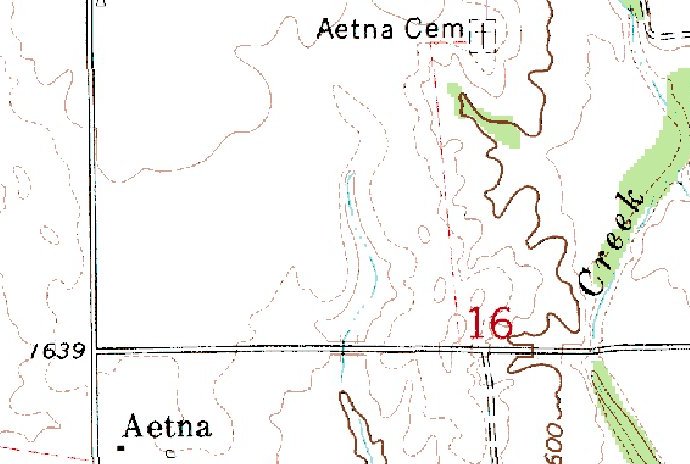 Map: Aetna Cemetery, Barber County, Kansas.