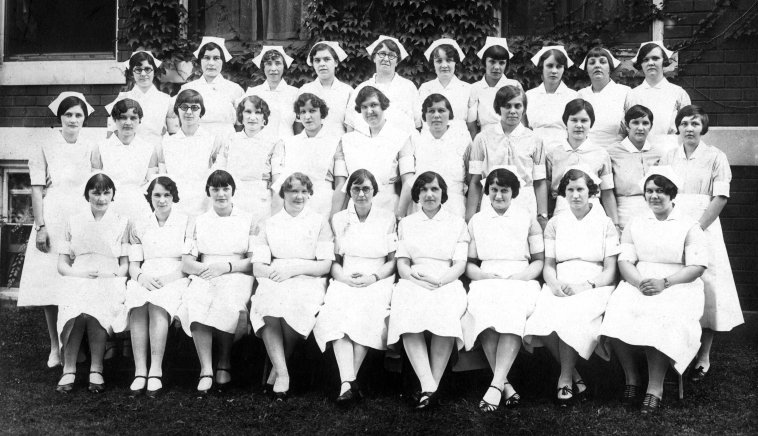 Graduating Class at Axtell Christian Hospital School of Nursing, Newton, Kansas, where Edith Cline graduated January 28, 1928.

Photo courtesy of Martin Sizemore.

CLICK HERE to view larger image.