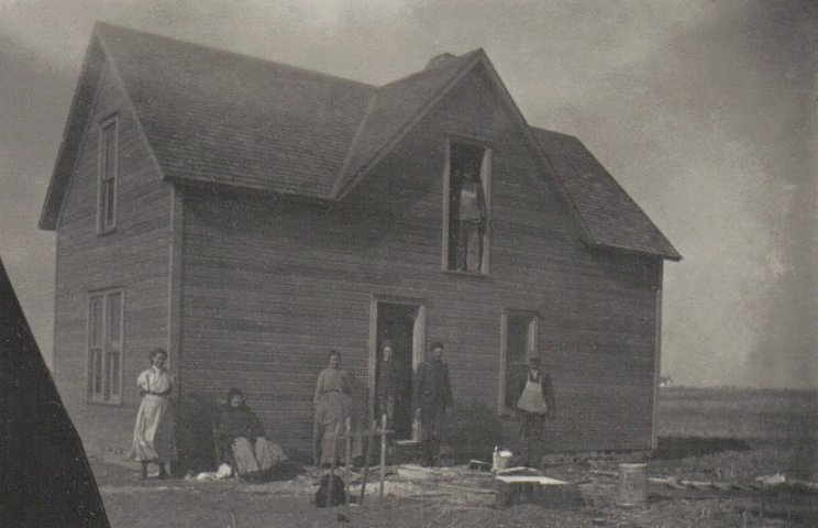 'Looks like a house in the progress of being built.  I assume this is Comanche County.  There's a tiny house or school or something in the background at the right edge of the house.'<BR>

Photo and comment courtesy of Rhonda (Cline) Nickel.