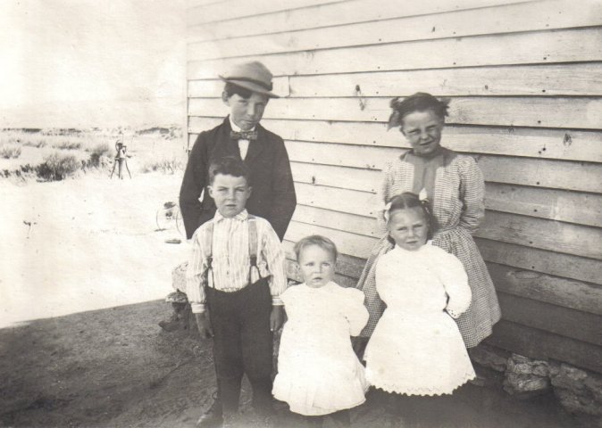 Back:  Hueston and Leta Cline.  Front:  Kenneth, Allen and Edith Cline. Comanche County, Kansas.  

Allen was the first child of J.M. and Minerva Cline to be born in Kansas.

Photo courtesy of Rhonda (Cline) Nickel.