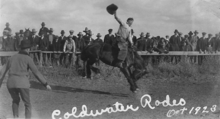 Coldwater Rodeo, 1923, Comanche County, Kansas.

Photo by Homer Venters, courtesy of Mike Venters.