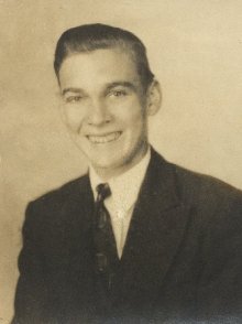 Wendel Gene Ferrin of Wilmore, Ks, about 1944.  Photograph from the collection of Wendel G. Ferrin