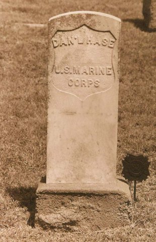 Gravestone of John Daniel Hase, Civil War Veteran, Crown Hill Cemetery near Coldwater, Comanche County, Kansas.  Photograph by Bobbi (Hackney) Huck.