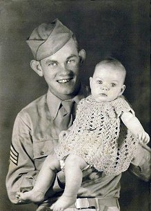 Haden Henry Hughes Jr - Youngest son of Haden Henry and Bessie Melvina (Hale) Hughes, Protection, Kansas, holding his niece, Rita Petty. Photo courtesy of Gayle (Petty) Harden.

CLICK HERE FOR LARGER IMAGE