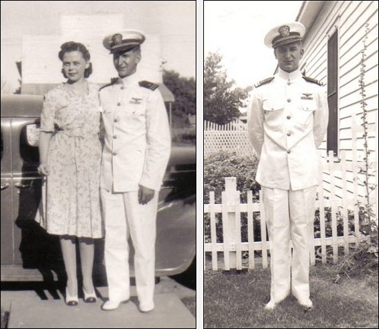 Gerald Lee Lott, USNR, and his wife, Kathy (Douthat) Lott, during WWII.

Photo courtesy of Kim Fowles.