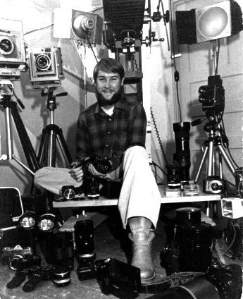 PHAN Tim Dardis in the Still Photo Lab, National Parachute Test Range, El Centro, CA, circa 1975.  Photo by Pat Sweeney.