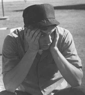 PHAN Jerry McNutt of the Range Crew, Main Photo Lab, National Parachute Test Range, El Centro, CA, circa 1975, at Bill Nolta's retirement party.  Photo by Jerry Ferrin.