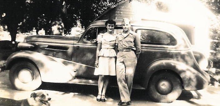 Pfc. Warren Lee Petty with his fiance, Betty Ellison, August 1944. Photo courtesy of his niece, Gayle Harden.