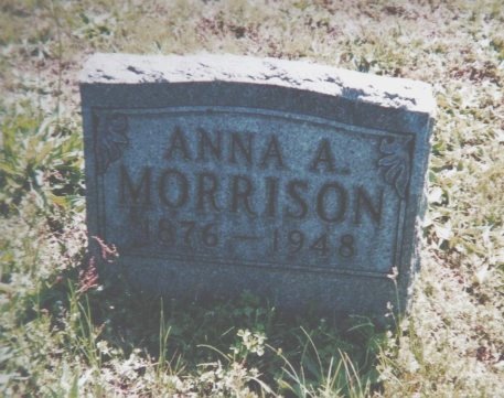 Gravestone of Anna A. Morrison, Humansville Cemetery, Polk County, Missouri.

Photo by Nyla Akin, courtesy of Shirley Brier.