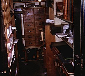 The inside of the normally well-organized Wilmore Bank vault after the robbery.