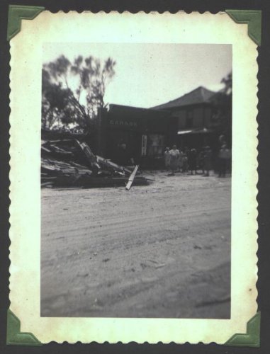 Aftermath of the May 20, 1949, tornado which hit Wilmore, Kansas. Photograph by J.R. & Gloria Cline, from the collection of Rhonda Nickel.