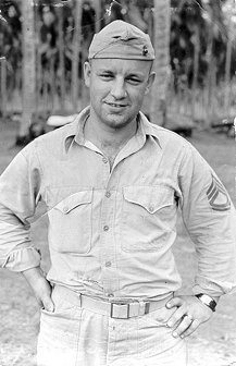 1st Sgt. Richard Samuel Wood, USMC, on Guadalcanal, 1944.