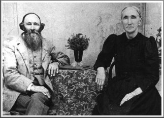 David W. & Margaret J. Allender, Benton Township, Polk County, Missouri, about 1889.  Copied from a photo in the collection of their grand-daughter, Nellie May (Barnett) Ferrin of Wilmore, Kansas.