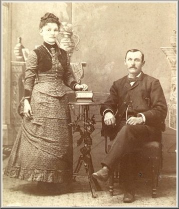 Charles D. Bickford and his daughter, Carrie May Bickford. Photo courtesy of David & Mary (Kane) Bickford.