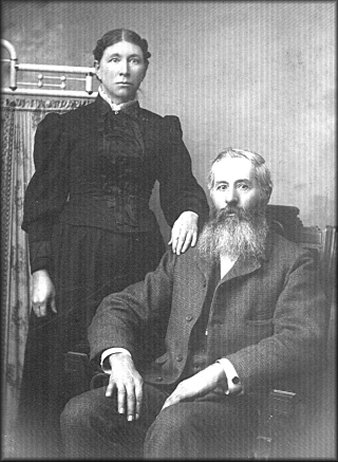 Ira Purdy Bickford ,younger brother of Charles D. Bickford, with his wife, Mary B. (Craig) Bickford. Ira was born March 12, 1844 in Algansee Township., Branch County, Michigan and died  January 22, 1911 in Algansee Township, Branch County, Michigan. Mary was from Sandusky, Ohio. Photo courtesy of David & Mary (Kane) Bickford.