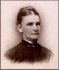 Mary (Sweetland) Bickford, the first wife of Charles Daniel Bickford. Born: March 31, 1824 in Dryden, Tompkins Co., N.Y.; Died: August 15, 1882 in Danville, Harper Co., Kansas.  The picture was taken shortly before her death., photo taken in Harper County, Ks, by  Burgener. Photo courtesy of David & Mary (Kane) Bickford.