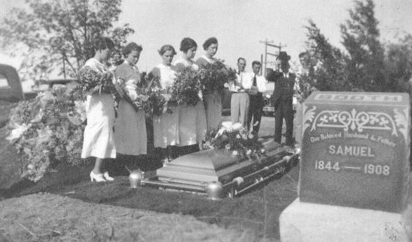 The burial of Christina (Baird) Booth, Fairlawn Cemetery, Greensburg, Kiowa County, Kansas.