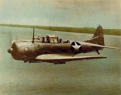 Lt. Howard Reason Burnett, USN, with his gunner in their dive bomber. Photo courtesy of Addie Ellen (Burnett) Thomison.