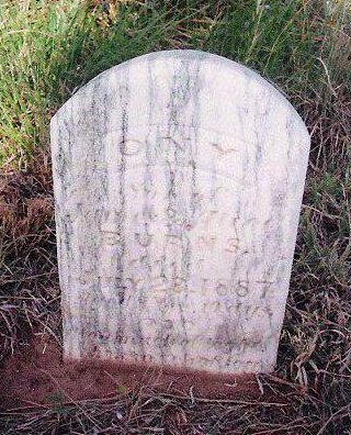 Ony Burns, Gravestone in Aetna Cemetery, Barber County, Kansas. Photo courtesy of Phyllis Scherich.