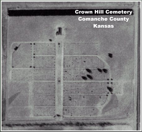 USGS aerial photo of the Crown Hill Cemetery east of Coldwater, Comanche County, Ks