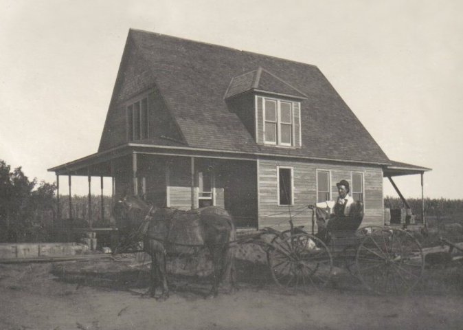 Man in carriage in front of a house (location unknown).

Photo courtesy of Rhonda (Cline) Nickel.