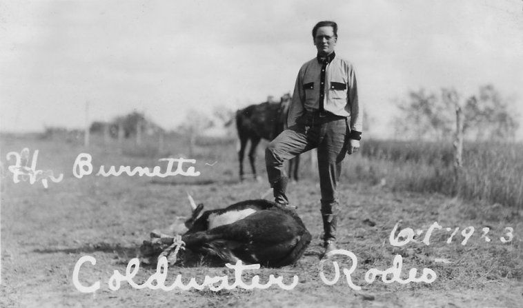 H.R. Burnette, Coldwater Rodeo, 1923, Comanche County, Kansas.

Photo by Homer Venters, courtesy of Mike Venters.