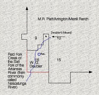 Map of the location of Deubler's Mound in Comanche County, Kansas.

Map and comments by Phyllis Scherich.