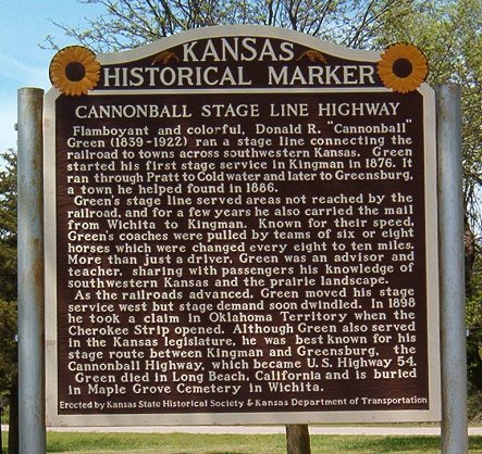 Kansas Historical Marker: 
Cannonball Stage Line Highway,

Photo by Bobbi (Hackney) Huck.