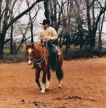 C.J. Huck training Itta, his 3 year old stud horse, Comanche County, Kansas.

Photo by Bobbi (Hackney) Huck.